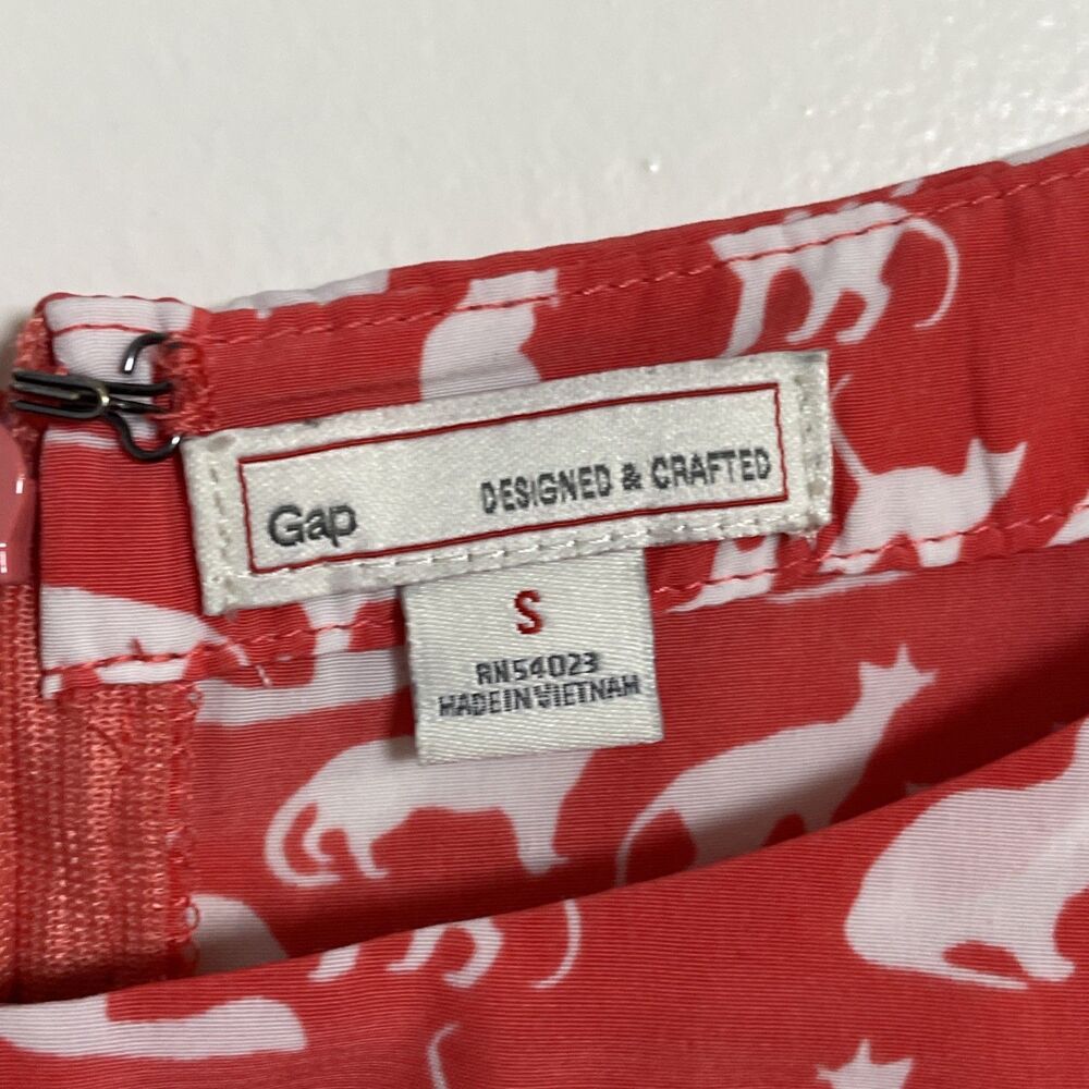 Gap Women’s Coral White Cats Dress Size Small Lightweight Feminine - Picture 4 of 8